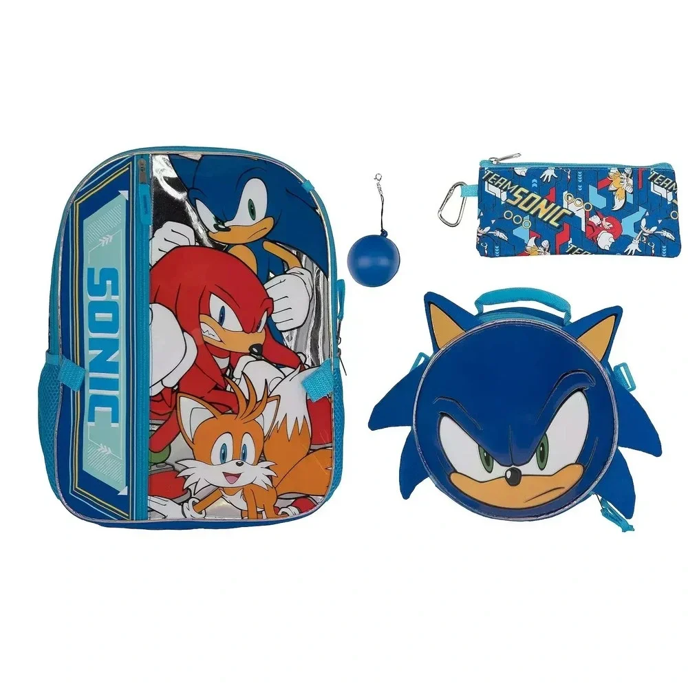 Sonic‎ The Hedgehog 5 Piece Backpack & Lunch Box Set